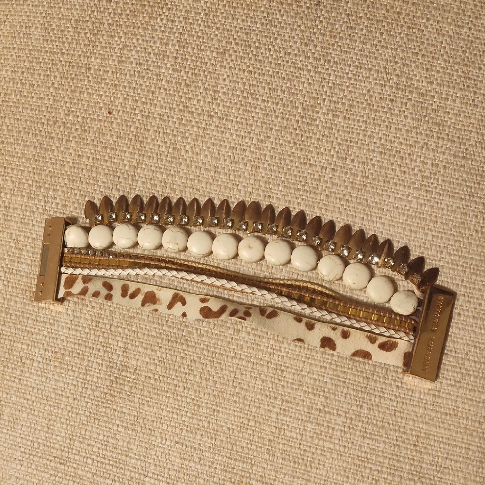 Elegant Tan and Gold Hair Clip